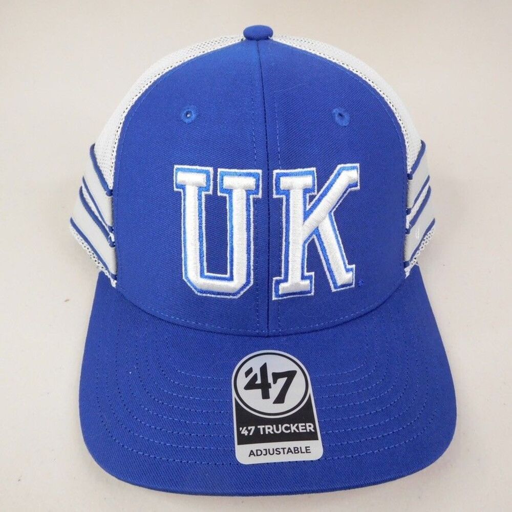 Kentucky Wildcats Hat 47 Trucker Blue Straight 8 Adjustable Snapback Cap UK Mens - Picture 2 of 10